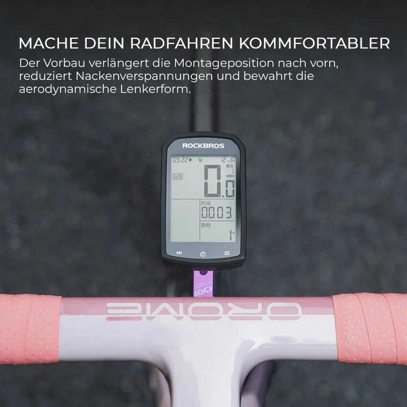 Aero Fahrradcomputer Halterung met Schnellverschluss Leichtbau Lenkerverlängerungshalterung