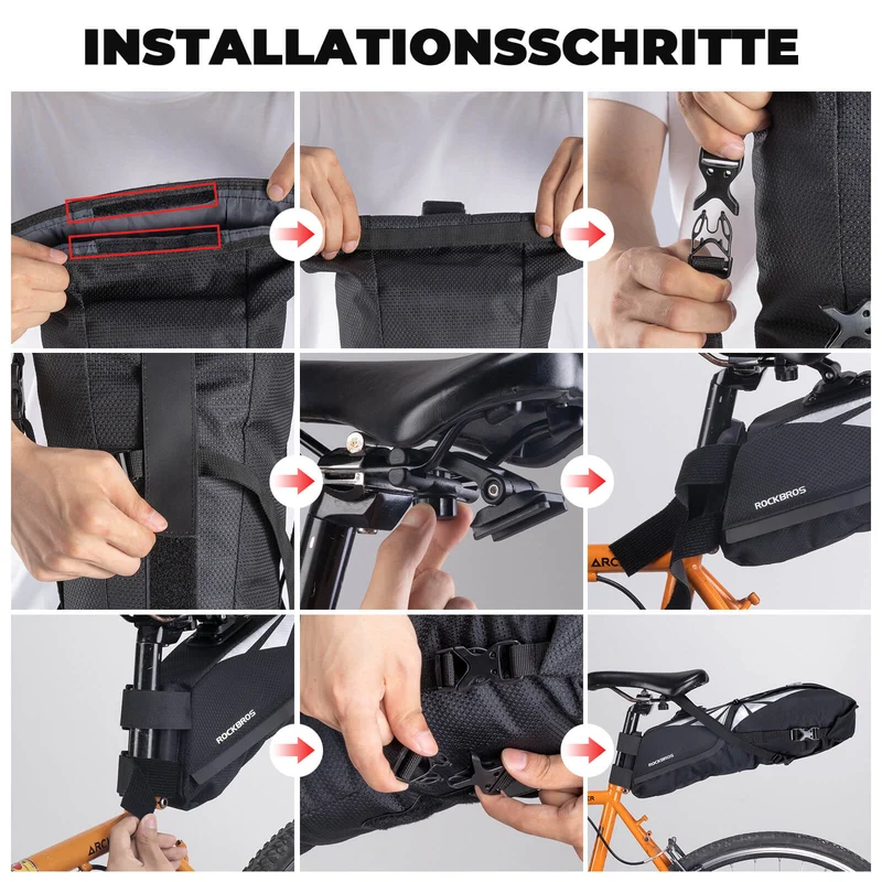 Fahrrad Satteltasche 100% Wasserdicht 8L met Reflektoren