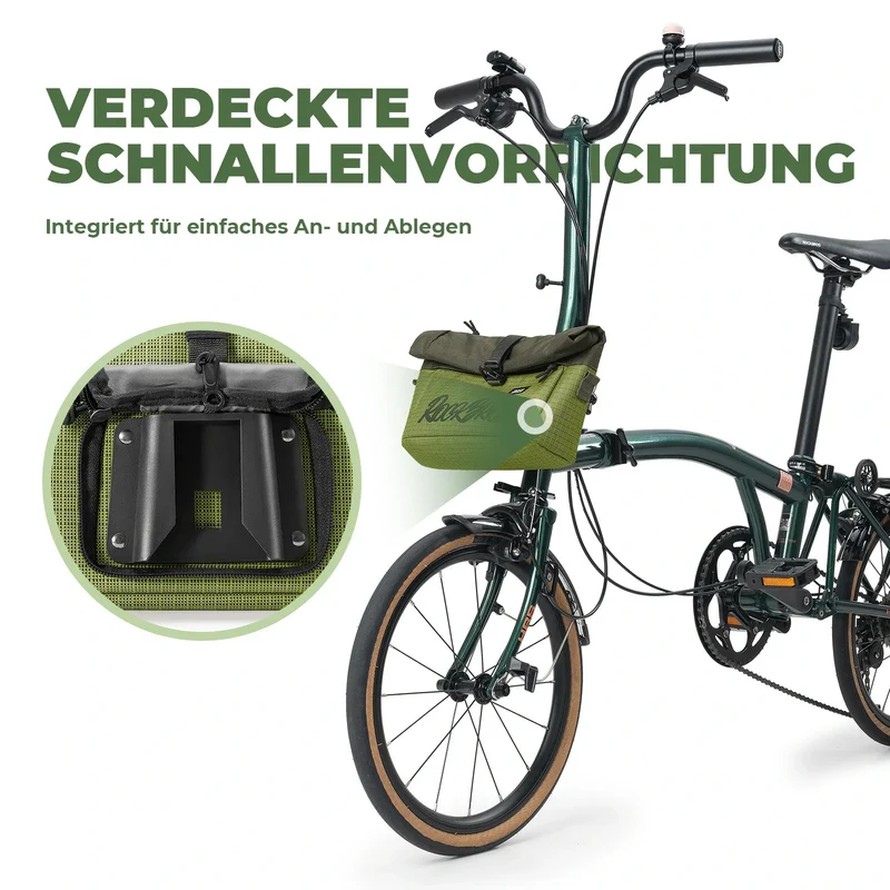 Lenkertasche voor Flatrad en Brompton, Fahrrad Tasche Lenker 2,8-4,6 L
