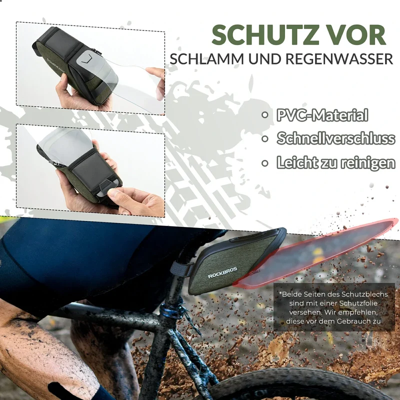 Fahrrad Satteltasche mit Durchsichtigen PVC Kotflügel