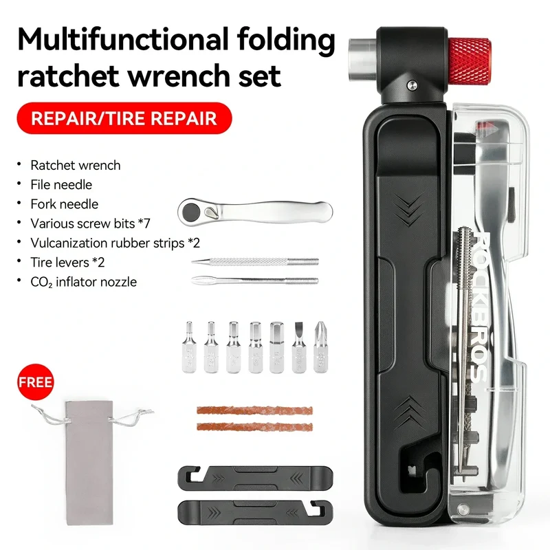 Multifunctionele 15-in-1 Mini-Ratsche-Fahrradwerkzeug