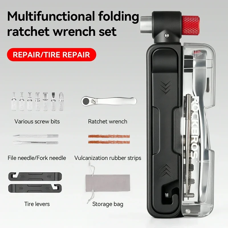 Multifunctionele 15-in-1 Mini-Ratsche-Fahrradwerkzeug