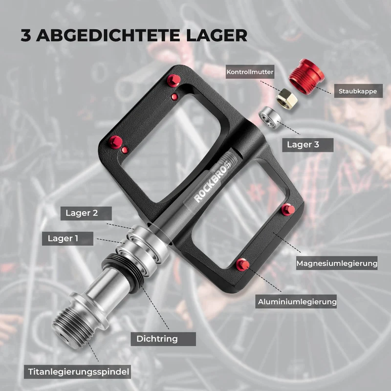 MTB & Rennrad Pedale – 171 г/Паар, Ultraleicht Magnesium-Flachpedale