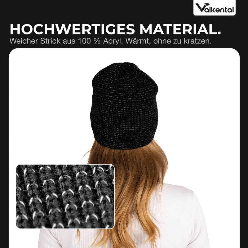 Reflective Beanie - Strickmütze mit reflektierendem Garn