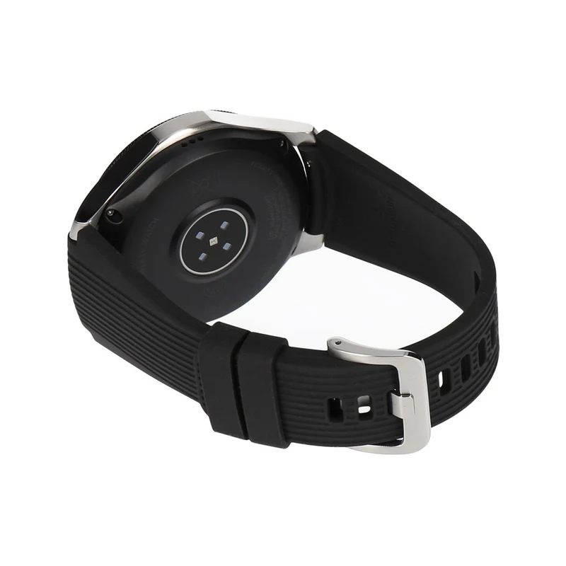 Samsung Galaxy Watch 46mm LTE Silber Silikonarmband Schwarz