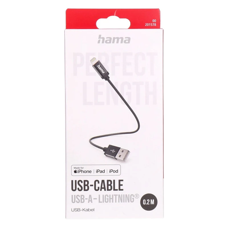 Hama 00201578 Lightning-Kabel 0,2 m Schwarz