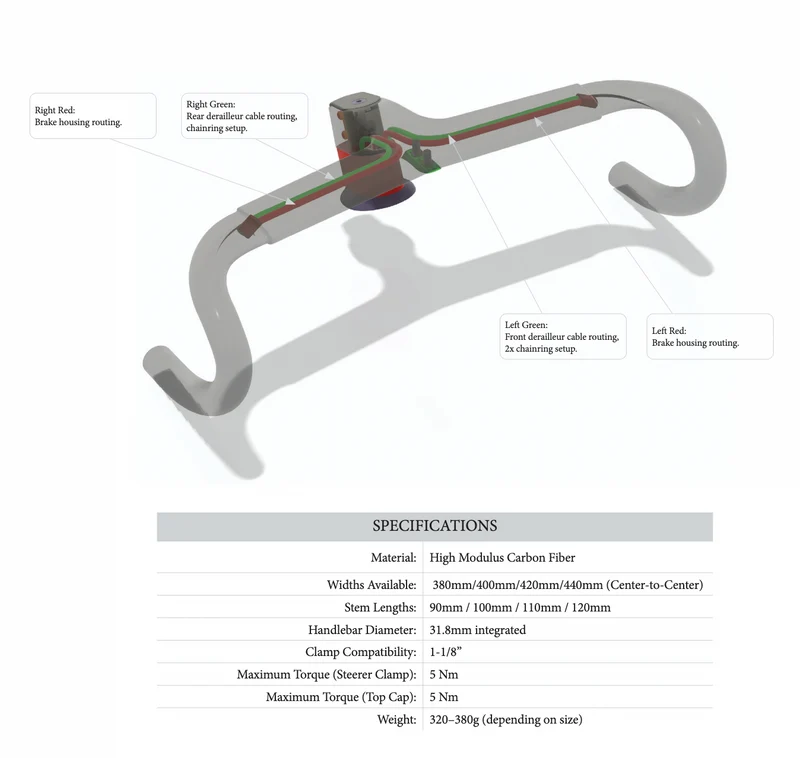 Reserve RD1 One-Piece-Cockpit | Carbon Rennrad Lenker-Vorbau