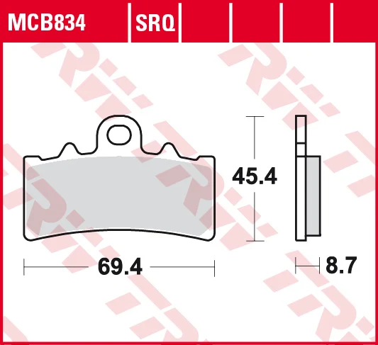 TRW sintered Street brake pads MCB834SV