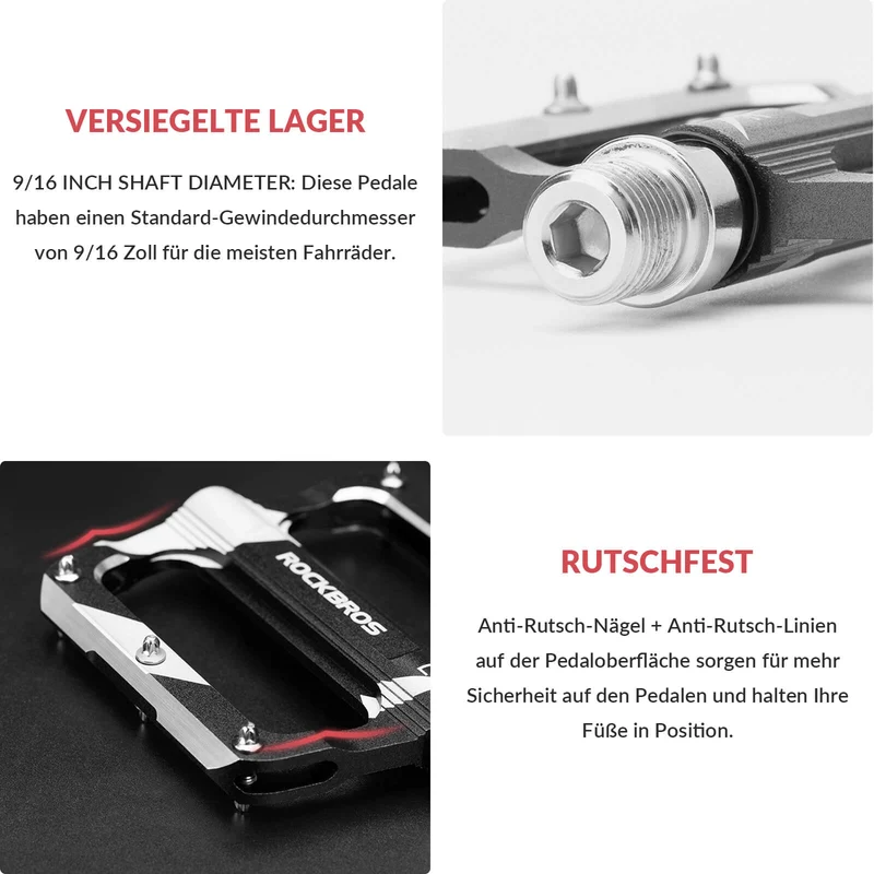 ROCKBROS Rennrad Pedale Alu afgedicht lager 9/16 Zoll 3 Farbe
