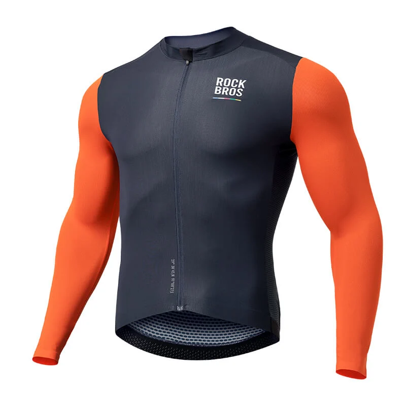 ROAD TO SKY Herren Langarm-Radtrikot Fahrrad Майка для MTB і Rennrad