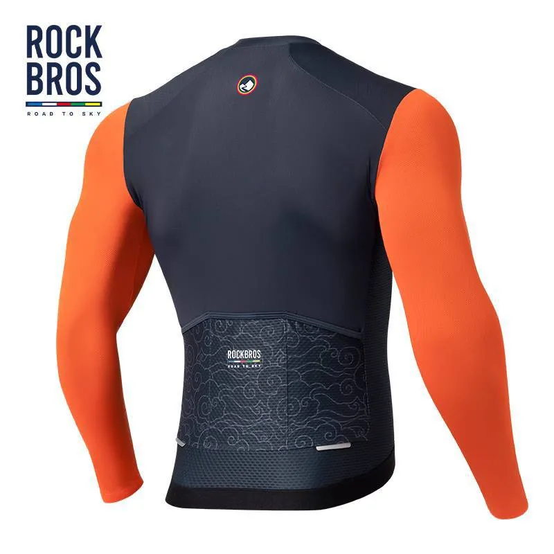 ROAD TO SKY Herren Langarm-Radtrikot Fahrrad Майка для MTB і Rennrad