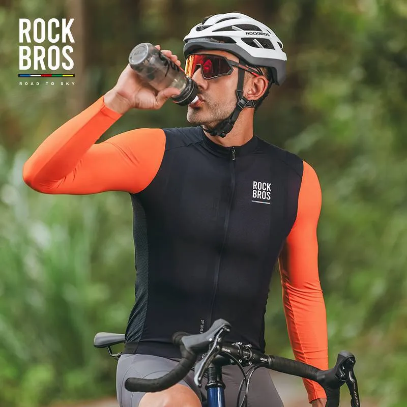 ROAD TO SKY Herren Langarm-Radtrikot Fahrrad Майка для MTB і Rennrad