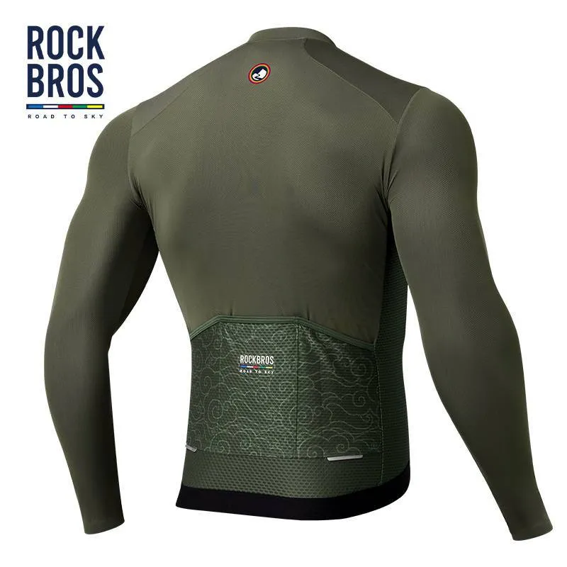 ROAD TO SKY Herren Langarm-Radtrikot Fahrrad Майка для MTB і Rennrad