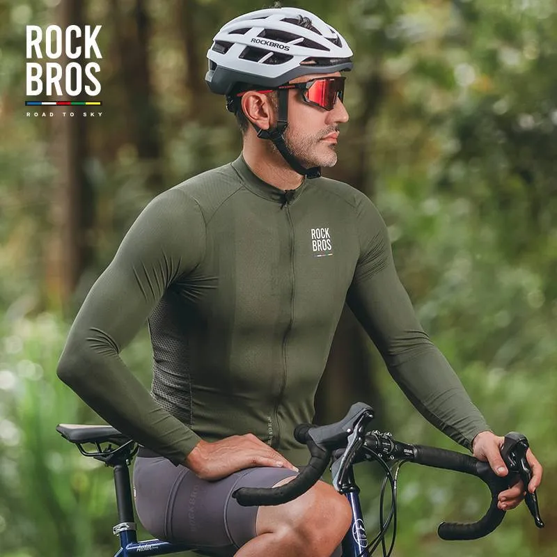 ROAD TO SKY Herren Langarm-Radtrikot Fahrrad Майка для MTB і Rennrad