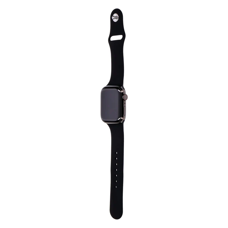 Apple Watch Series 7 45mm GPS + 4G Graphit Edelstahlgehäuse mit Sportarmband Mitternacht