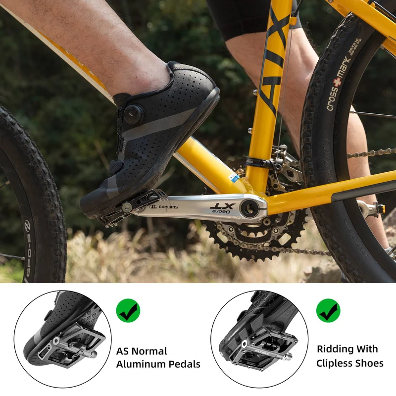 ROCKBROS Fahrradpedale Alu 2 in 1 SPD-pedaal voor MTB Rennrad Stadtrad