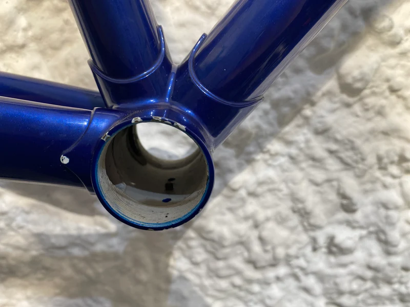 Viper frame blue with silver flames