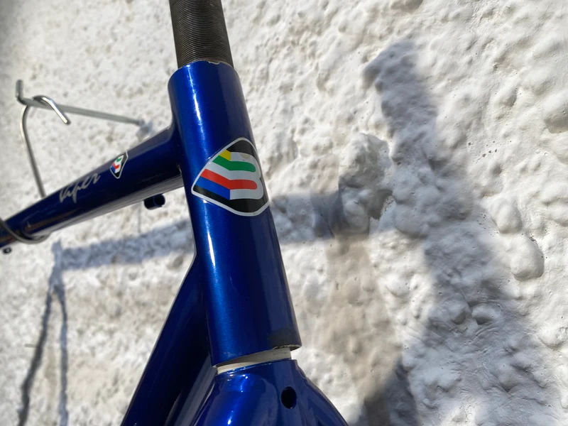 Viper frame blue with silver flames