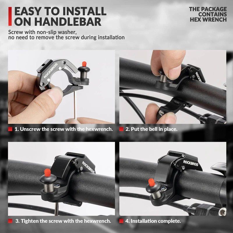 ROCKBROS Fahrradklingel Glocke 100dB Laut Innovativ Mini Fahrrad Klingel