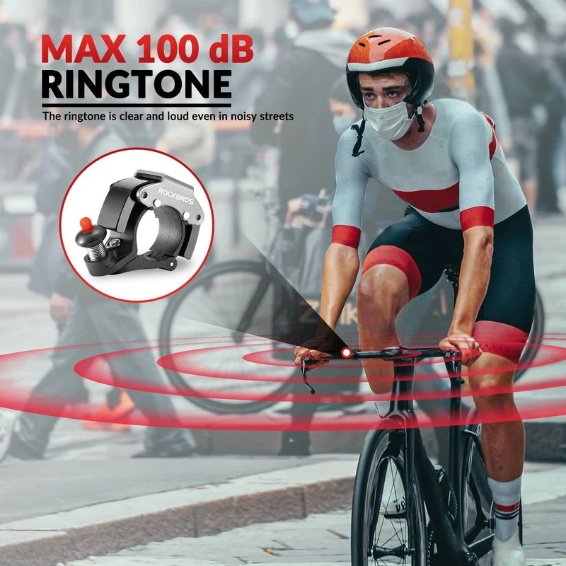 ROCKBROS Fahrradklingel Glocke 100dB Laut Innovativ Mini Fahrrad Klingel
