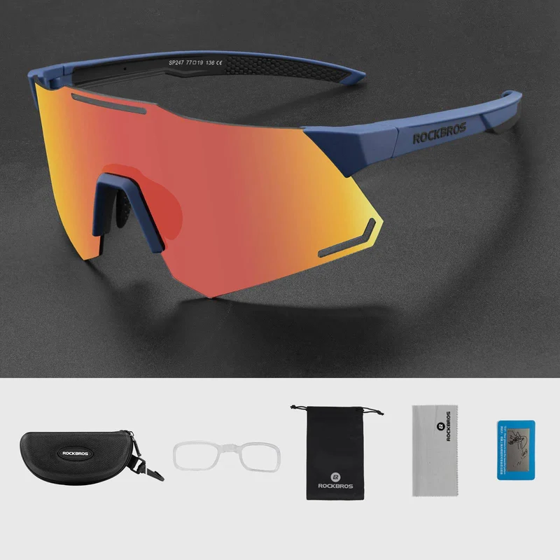 ROCKBROS Sonnenbrille UV400 Schutz Radsportbrille für Damen/Herren