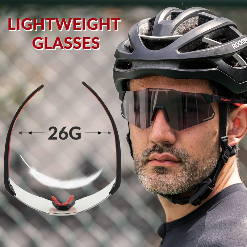 ROCKBROS Sonnenbrille UV400 Schutz Radsportbrille für Damen/Herren