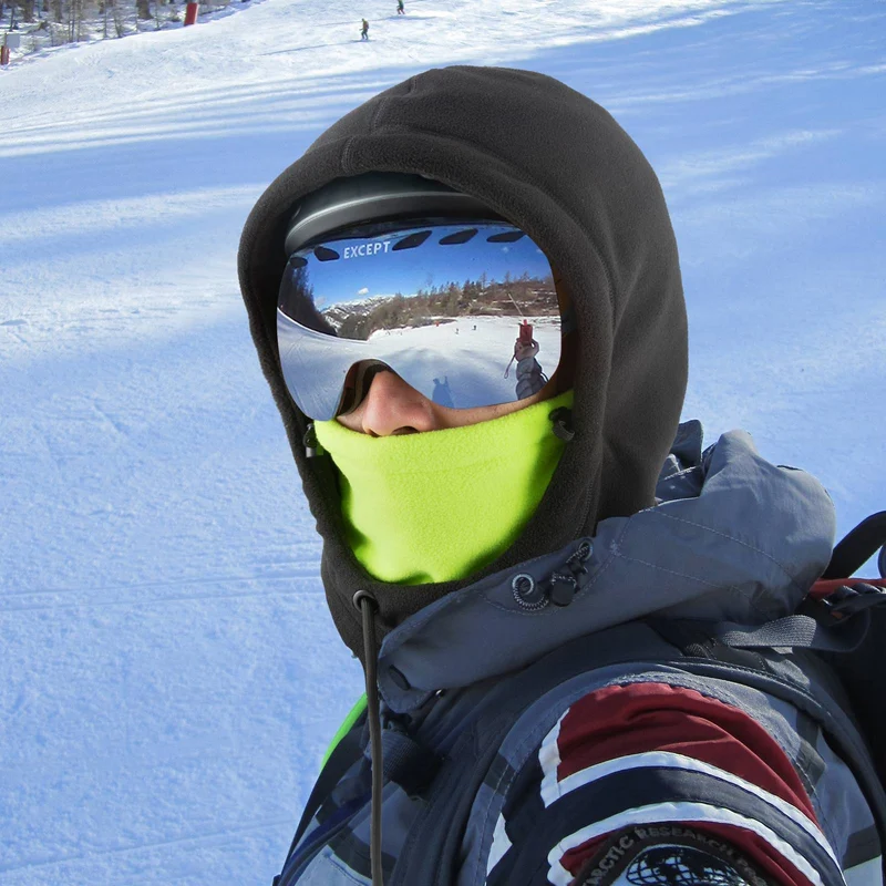 ROCKBROS Winter Skimasker Vlies Bivakmuts voor dames en heren Schwarz Grün