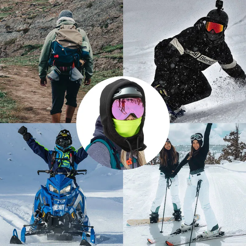 ROCKBROS Winter Skimasker Vlies Bivakmuts voor dames en heren Schwarz Grün