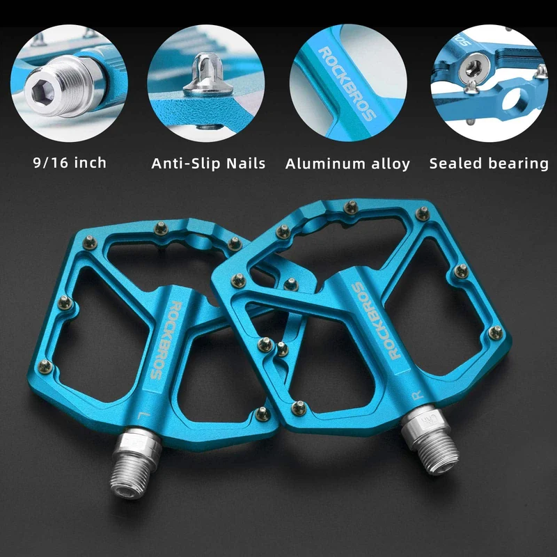 Педалі з алюмініевай платформай ROCKBROS 9/16 Zoll для MTB E-Bike Stadtrad