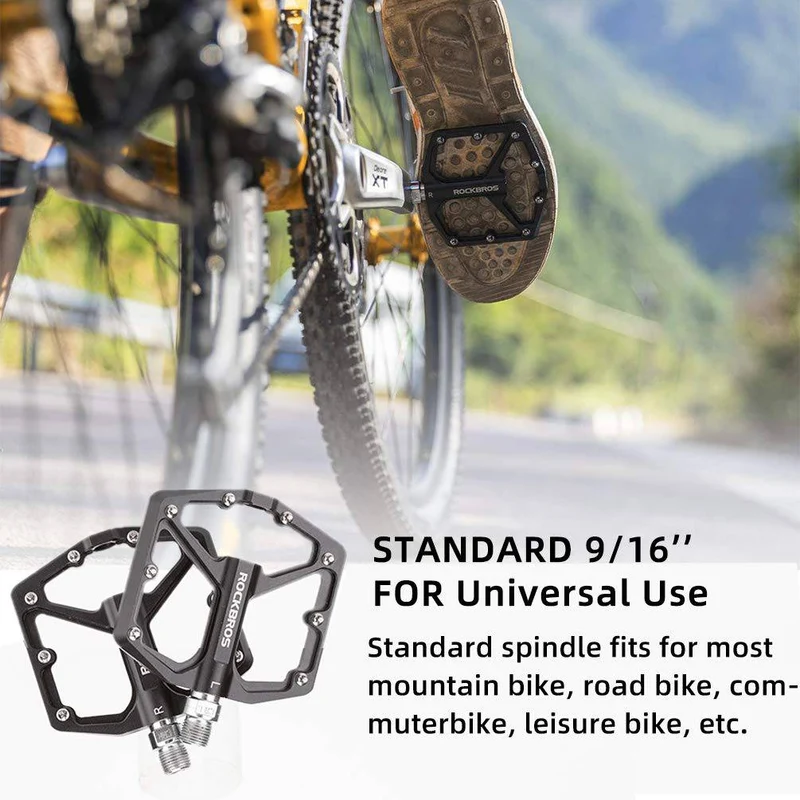 Педалі з алюмініевай платформай ROCKBROS 9/16 Zoll для MTB E-Bike Stadtrad