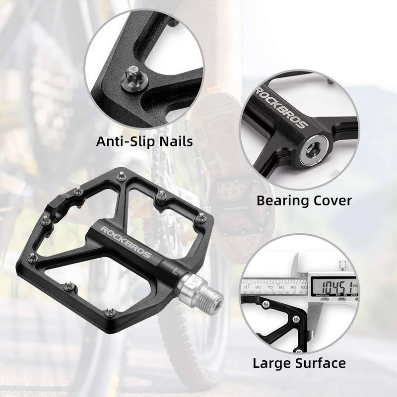 Педалі з алюмініевай платформай ROCKBROS 9/16 Zoll для MTB E-Bike Stadtrad