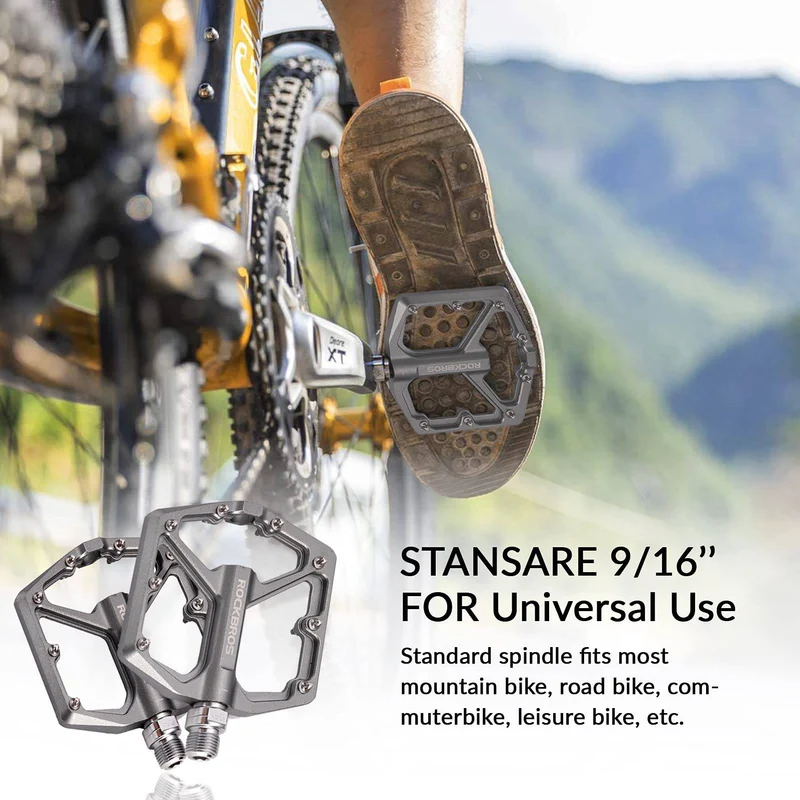 Педалі з алюмініевай платформай ROCKBROS 9/16 Zoll для MTB E-Bike Stadtrad