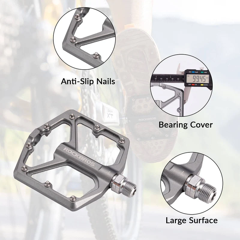 Педалі з алюмініевай платформай ROCKBROS 9/16 Zoll для MTB E-Bike Stadtrad