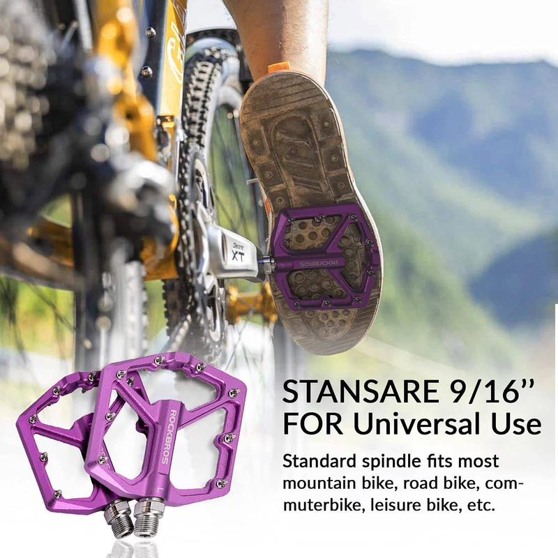 Педалі з алюмініевай платформай ROCKBROS 9/16 Zoll для MTB E-Bike Stadtrad