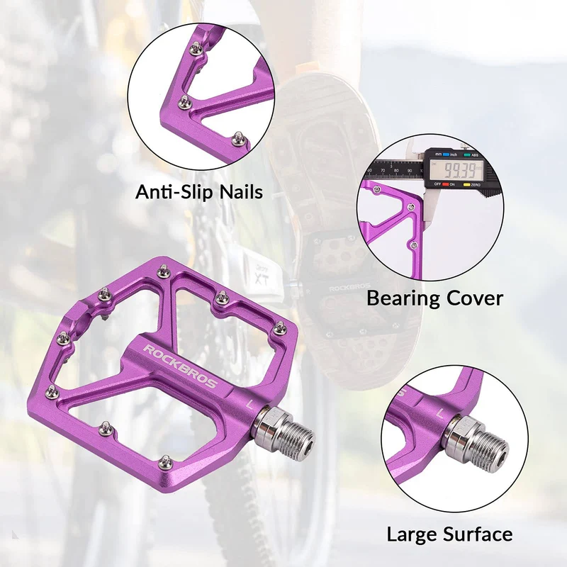 Педалі з алюмініевай платформай ROCKBROS 9/16 Zoll для MTB E-Bike Stadtrad