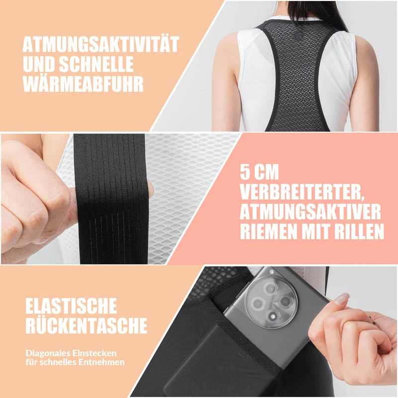 TVI Damen Trägerhose Fahrradhose Gepolstert Schnell Trocknende