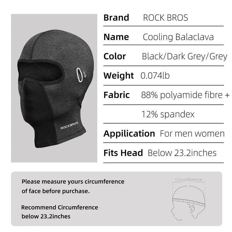 Бандана ROCKBROS Sturmhaube UPF 50+ Elastisch Multifunktionstuch Unisex
