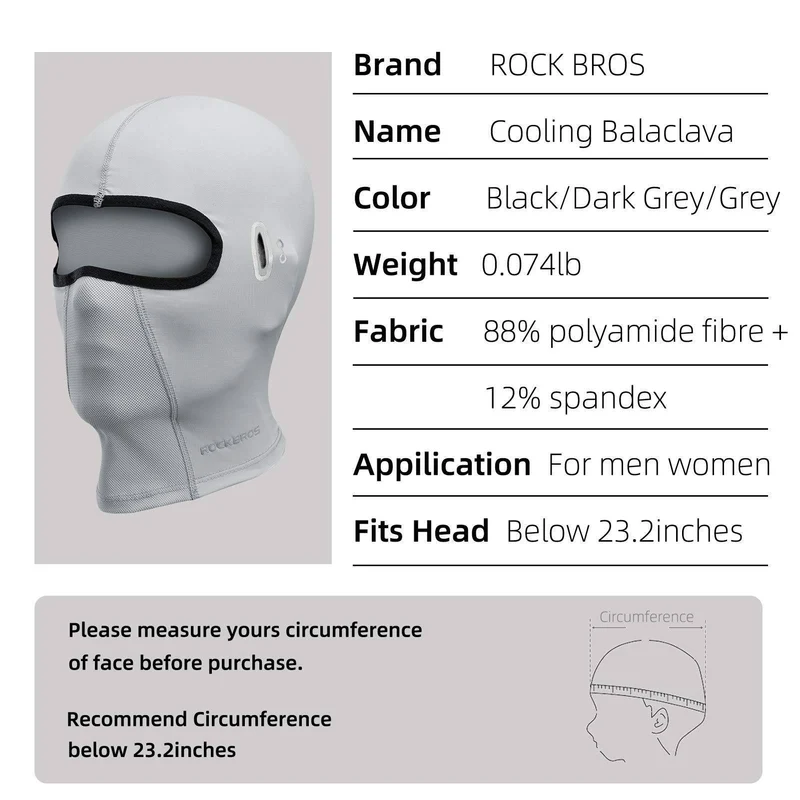 Бандана ROCKBROS Sturmhaube UPF 50+ Elastisch Multifunktionstuch Unisex