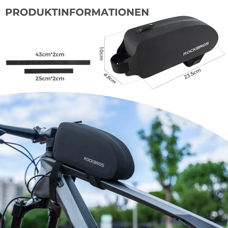 Oberrohrtassche 100% Wasserdicht voor Rennrad MTB