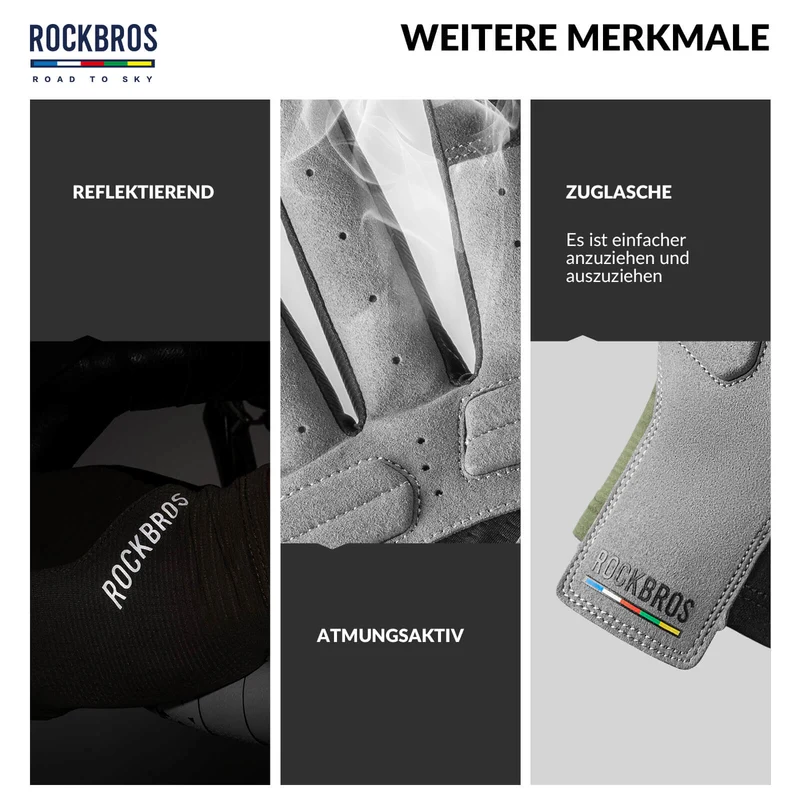 ROAD TO SKY Fahrradhandschoenen met touchscreen Atmungsaktiv Herren/Damen