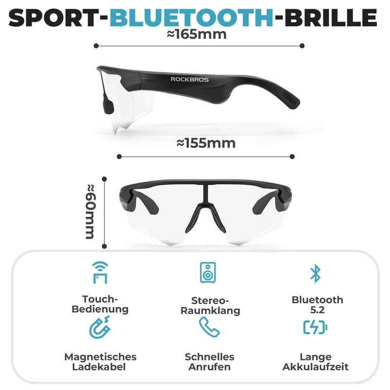 Elektronische Brille Intelligente Fahrradbrille Selbsttönend/Polarisiert