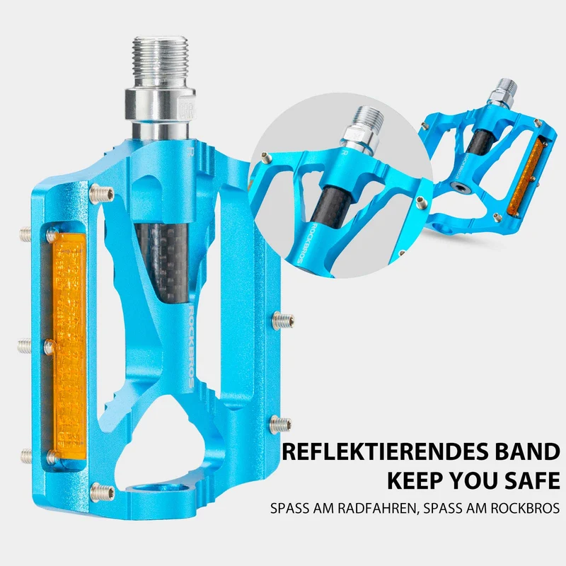 ROCKBROS Alu Fahrradpedale 9/16 Zoll met zwei PVC Reflektoren