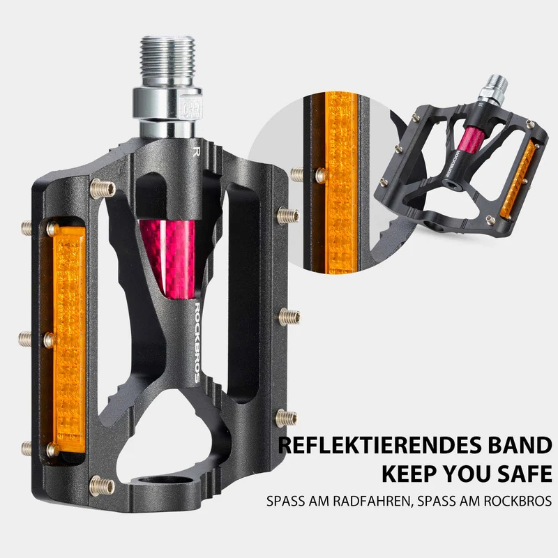 ROCKBROS Alu Fahrradpedale 9/16 Zoll met zwei PVC Reflektoren