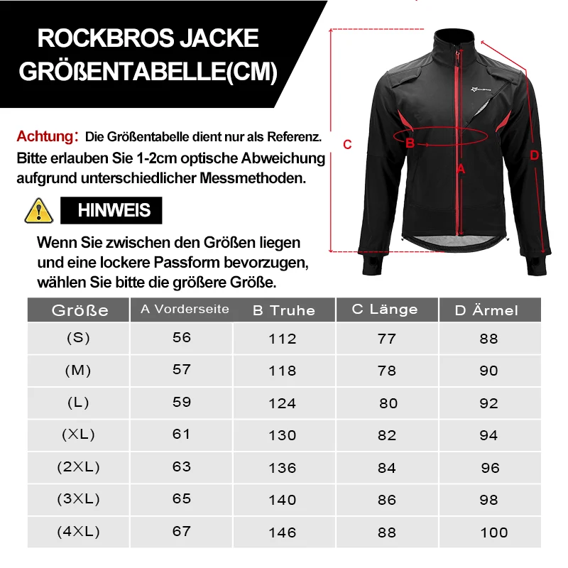 Зімовая куртка ROCKBROS Herren Windschutz Radsportanzug