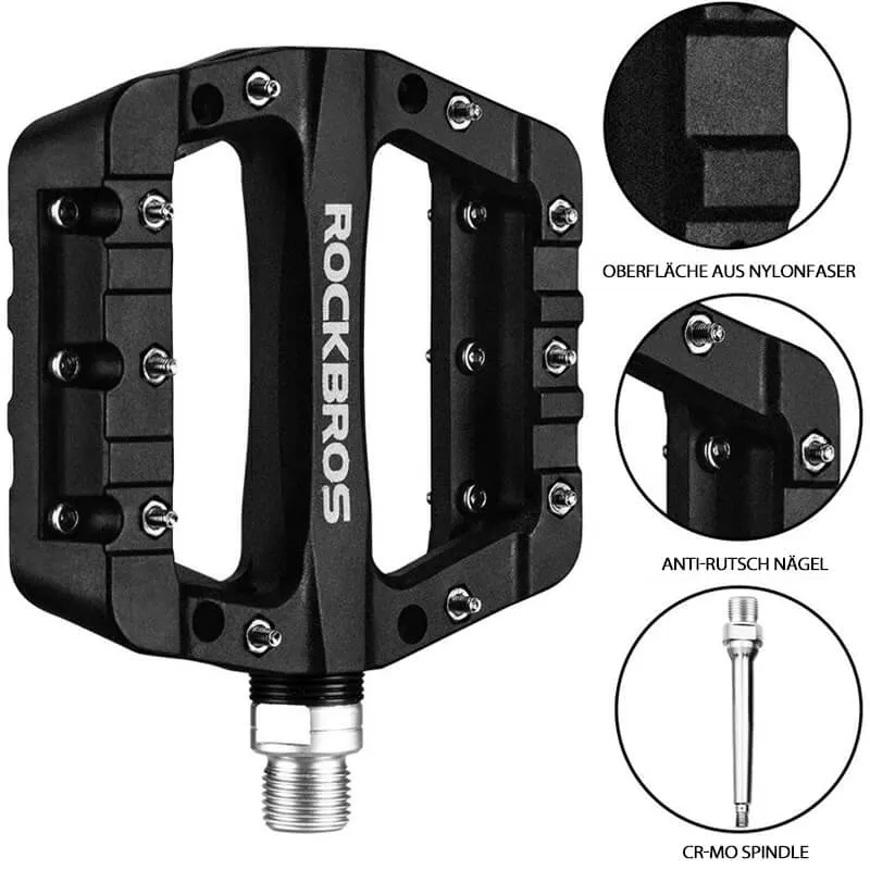 ROCKBROS Fahrradpedale 9/16 Zoll MTB-pedaal met 3 lagers uit nylon