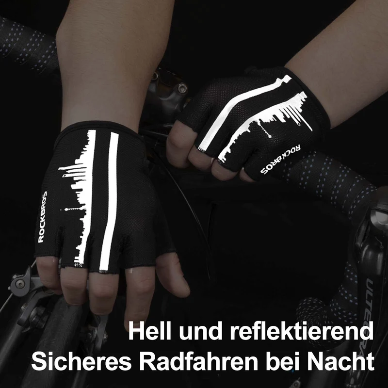 ROCKBROS Kurz Fahrradhandschuhe SBR Stoßdämpfend rutschfest Unisex