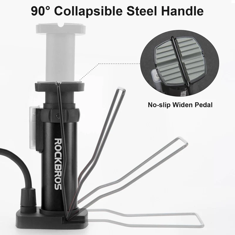 ROCKBROS Mini Tragbare Luftpomp Fußpompen voor alle Ventile SV/AV