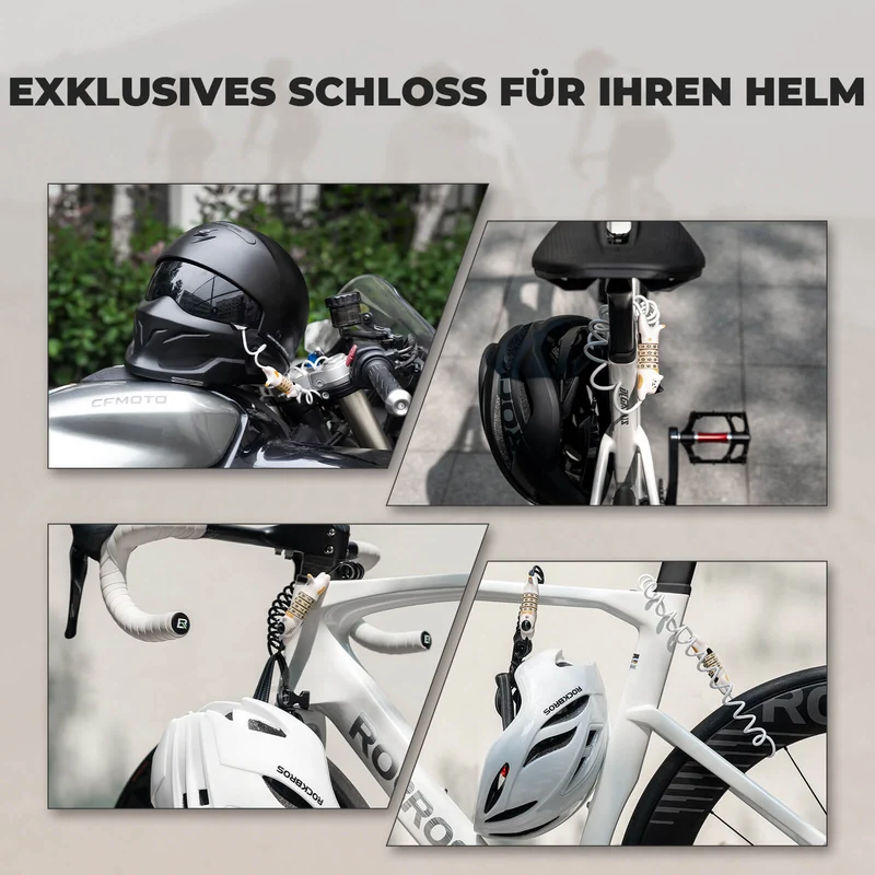 ROCKBROS Multifunctioneel Fahrradschloss Kinder Zahlenschloss Helmschloss