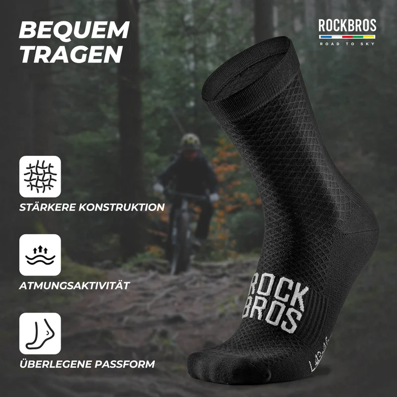 ROAD TO SKY Sportsocken Baumwolle Atmungsaktive Laufsocken voor MTB & Rennrad