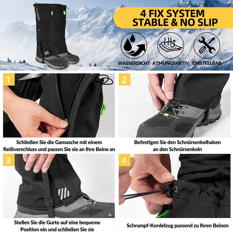 ROCKBROS Outdoor Gamaschen wasserdichte Schnee Gaiter voor Heren Damen